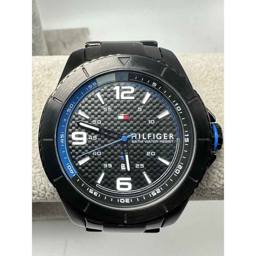 Tommy Hilfiger TH2271341512 New Battery Mens Watch 47MM 7.5" Black Dial‎ R71